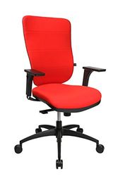 Topstar Soft Pro 100 krzesło biurowe, z regulowanymi podłokietnikami, materiałowe, czerwone, 59 x 56 x 120 cm