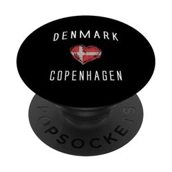 Copenhague Souvenir Danish History Denmark Modern Flag PopSockets PopGrip Adhesivo