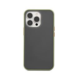 aiino italian ideas Foggy Case för iPhone 13 Pro, Cover med Halvtransparent Retro och matt finish för iPhone 13 Pro, Färgad stötsäker TPU Bumper, Knappar med kontrasterande färger, Grön