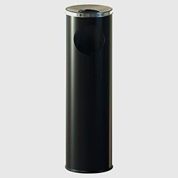 La Briantina Vuilnisbak asbak voor buiten, van staal, 20 x 69 cm, inhoud 15 liter, kleur diepzwart