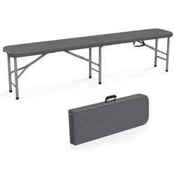 FANTASK Banc Pliable en Plastique - Charge maximale : 600 kg - avec poignée de Transport - 180 x 30 x 43 cm