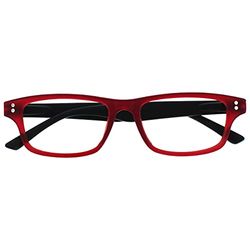 The Reading Glasses Company Red Black Sides Matt Rubberized Readers Mens Womens Spring Hinges R33-Z +3.00