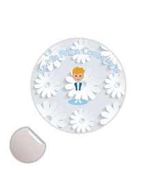 Arterby's® - Tag Adesivi Tondi Prima Comunione – 40 mm/4cm – Etichette Bollini Sticker Bimbo Bimba (30, V012)