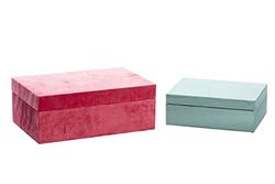 Adda Home Set di scatole, legno/tessuto, 27 x 17 x 10 21 x 14 x 7 cm