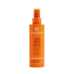 Collistar Leche en spray bronceador SPF 20, rico en vitamina E, fresco, superabsorbible y resistente al agua, es el solar ideal para los deportes. Para la cara y el cuerpo, 200 ml