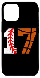 Baseball Basketball Number 17 Jersey Funny 17th Birthday Case for iPhone 12/12 Pro