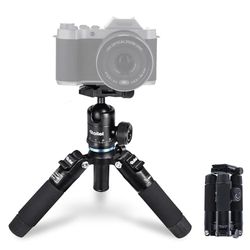 Rollei Compact Traveler Mini M1, mini tripé câmara de alumínio 49 cm tripé pequeno leve de viagem com cabeça esférica arca Swiss Minitripode mesa para DSLR preto, mini tripé - câmara - tripé