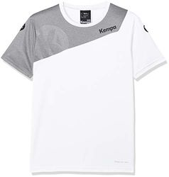 Kempa Core 2.0 Shirt Camiseta De Juego De Balonmano, Hombre, Blanco/Gris Oscuro Mezcla, 116