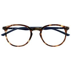 OPULIZE Met - Reading Glasses Blue Light Blocking Slim Round Frame Scratch Resistant Spring Hinges Improve Sleep Computer Gaming Anti-Reflective Brown Tortoiseshelll Mens Womens B60-2 +1.00