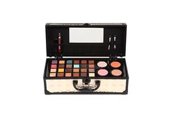 MYA Cosmetics – MYA Travel Baguette Professional Make-up Case 20 Eye Shadows + 4 Lip Glosses + Compact Powder + Eye Pencil + Brush and Applicators