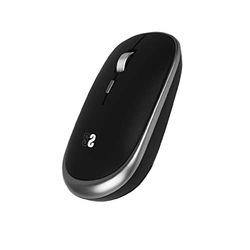 SUBBLIM Optische mini-muis, draadloos, voor pc, laptop, Mac, MacBook, met 4 toetsen, metalen scrollwiel, ultradun en ergonomisch, stil, 1600 dpi, beide handen (grijs)