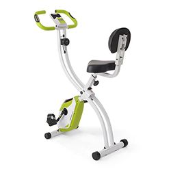 Ultrasport F-Bike 200B, vélo d'entraînement, pour appartement pliable, avec dossier, ordinateur LCD, poids maximum 110 kg, mesure fréquence Cardiaque, 8 niveaux résistance,Vert/Blanc