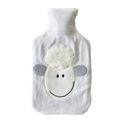 Warmwaterkruik, 2 l, rubber/wol, witte eierpartij