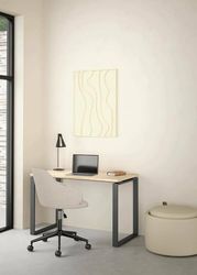Dmora Muriel Desk, Multipurpose Writing Desk, Office Table for PC Holder, Worktop, 120 x 60 x H 76 cm, Oak and Grey