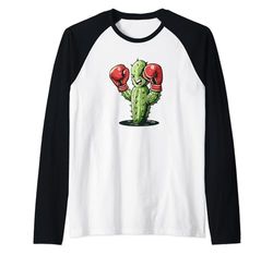 Impresionante flor de cactus para los amantes de las plantas de boxeo Camiseta Manga Raglan