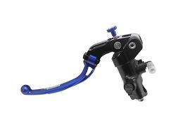 Pompa Frizione Forgiata 19X20 Con Corpo Pompa Anodizzato Nero, Leva Snodata Lunga Blu (Pomello+Leva) per MV Agusta Brutale 1078 RR dal 2008 al 2022, CC 1078