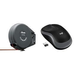 Vileda Cordomatic Retractable Washing Line with 15m Outdoor Clothes Line & Logitech M185 Wireless Mouse, 2.4GHz with USB Mini Receiver, 12-Month Battery Life