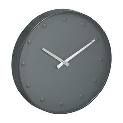 Relaxdays Wall Clock, Modern, Hour & Minute Hands, Ø 30 cm, Living Room, Kitchen, Office, Analogue Timepiece, Grey, Aluminium, Plastic