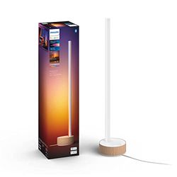 Philips Hue White and Color Ambiance Gradient Signe Oak, Lampada da Tavolo Smart, 12W, Bianco