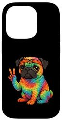 Funny Hippie Pug Dog Case for iPhone 14 Pro