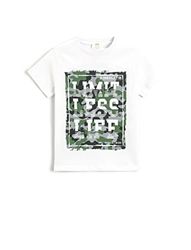 KOTON T-shirt met korte mouwen met opdruk Slogan T-shirt voor kinderen en jongens, wit (000), 4-5 jaar