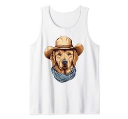 Perro Golden Retriever con sombrero de vaquero Golden Retriever Lovers Camiseta sin Mangas