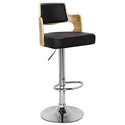 Menzzo Russel Quercia set di 2 sedie di bar poliuretano chiaro/nero 46 x 44 x 88 cm