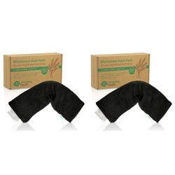Amazing Health Unscented Wheat Bags Microwavable Heat Pack - Soft Black Fleece, Made in UK, 42cm Long, Heat Pad for Pain Relief (Pack of 2)