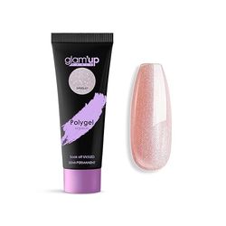 Glam'Up Paris - Poly Gel Semi-Permanent - Gel d'Extension en Tube - Gel de Construction Ongles UV - Art Design pour Ongles - Facile à Utiliser - Longue Durée - Rose Pailleté
