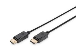 DIGITUS Cabo DisplayPort - Full-HD 1080p/60Hz - 2 m - com bloqueio - Displayport 1.1 a - compatível com PC, monitor, placa gráfica para jogos