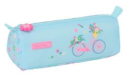 Safta Pennenetui, recyclebare stof, kinderetui, ideaal voor kinderen van schoolleeftijd, comfortabel en veelzijdig, kwaliteit en duurzaamheid, 21 x 7 x 8 cm, blauw, Blauw, Standaard, Casual