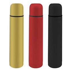 Thermos DKD Home Decor rosso nero dorato acciaio inossidabile (3 pz)