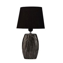 Pauleen Midnight Dream luminaire 48221 tavolo max. 20 Watt realizzata a mano nero, grigio lampada da comodino look glamour in tessuto, ceramica E27, Table lamp