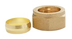 SOMATHERM FOR YOU - para tubo de cobre Ø10 + anillos de latón Brass tuercas 12/17 - Bolsa de 2 piezas