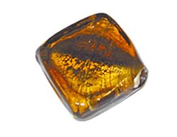 INNSPIRO Perle en verre carré transparent ambré 3 x 3,2 cm. 500 g. 38 u.