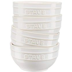 STAUB Ceramique - Set di 4 ciotole in ceramica, 12 cm, 0,4 litri, colore: Bianco avorio