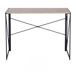 FurnitureR Computer Workstations, Small Space Plegable Desk, MDF y Metal Frame, Portable Laptop Desk for Home Office, Writing Table for Living Room, Bedroom, Dormitory, 100 x 50 x 75,5 cm, Roble