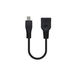 PRENDELUZ Câble USB OTG Micro B/M-A/H 0,15 m Noir Nano : connectez et transférez des données Entre appareils Mobiles avec ce câble Compact, idéal pour Un Usage Quotidien et Pratique.