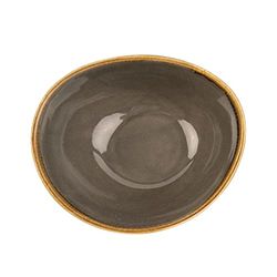 Olympia Kiln Bowl in Smoky Gray - Porcelain - Irregular Shape - 215() mm