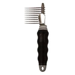 DUVO duvoplus, Peigne Anti-Noeuds 9 Short Blades Noir/Gris, Convient aux Chiens et Chats Dont Le Poil renferme des Noeuds tenaces, Supprime Les Noeuds, Lames arrondies et courbées, Manche Confortable
