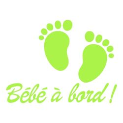 Ambiance Sticker Autocollant de Voiture Vitres Bébé à Bord Autocollant avec Petits Pieds de Bébé Violet - H20 x L15 cm