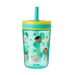 HOX Kelso Children's Water Bottle with Soft Sipper Straw – 443ml, BPA-Free, Leak-Proof, Durable & Portable for Kids - Cocomelon
