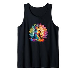 Yoga posa meditazione pratica OM fiore di loto Namaste colore Canotta