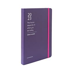 Kokonote Agenda 2023 semana vista A5 Color Fun Purple essential - Planificador semana vista vertical, 13 meses - Agenda morada 2023 - Agenda A5 | Planner 2023 - Agenda anual 2023 - Agenda Kokonote