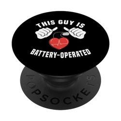 This Guy Is Battery-Operated Funny ICD Cardiac Pacemaker Men PopSockets Swappable PopGrip