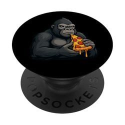 Divertida Gorila Comiendo Pizza Dibujos PopSockets PopGrip Adhesivo