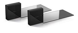 Meliconi Ghost Cube Barre de Son Noir, Système Cache-câbles modulaire avec étagère en Verre pour Bar de Son