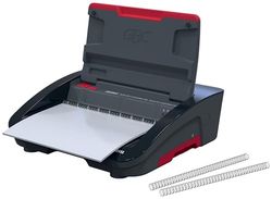 GBC WireBind WB15E 4410066 - Encuadernadora eléctrica con 125 hojas A5/A4, troqueladora eléctrica con LED antiatascos, troquelado 15 hojas, color negro y plateado