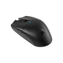 Corsair KATAR PRO WIRELESS Gamingmuis (Optische Sensor 12000 DPI, Symmetrische Vorm, Sub-1 ms Wireless Technologie, Een Batterijduur van Maximaal 135 Uur, Zes Programmeerbare Knoppen) Zwart