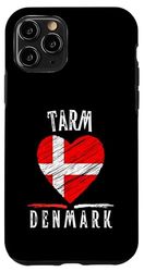 Denmark Flag Heart Tarm City Custodia per iPhone 11 Pro